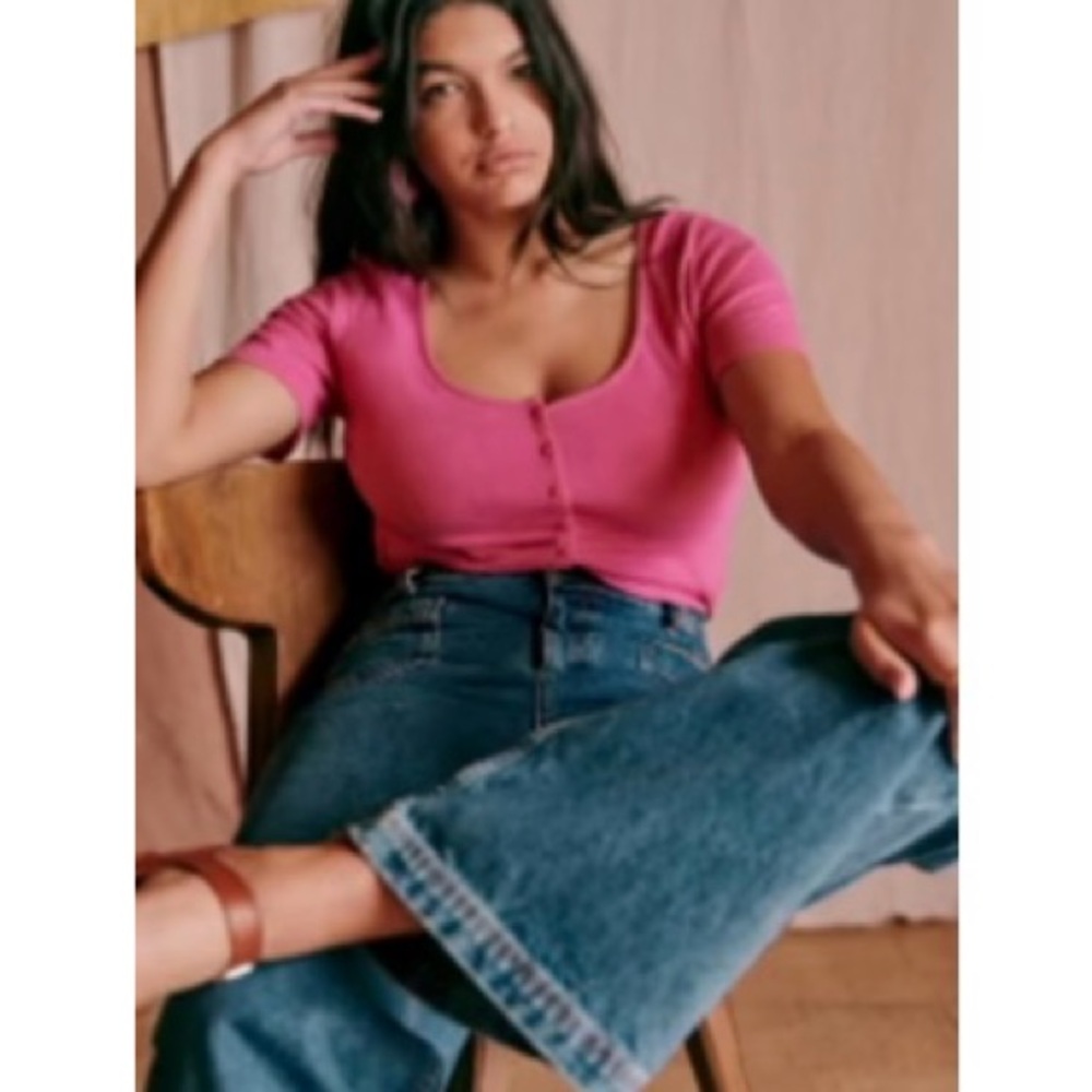 Sézane Milo Button up T shirt